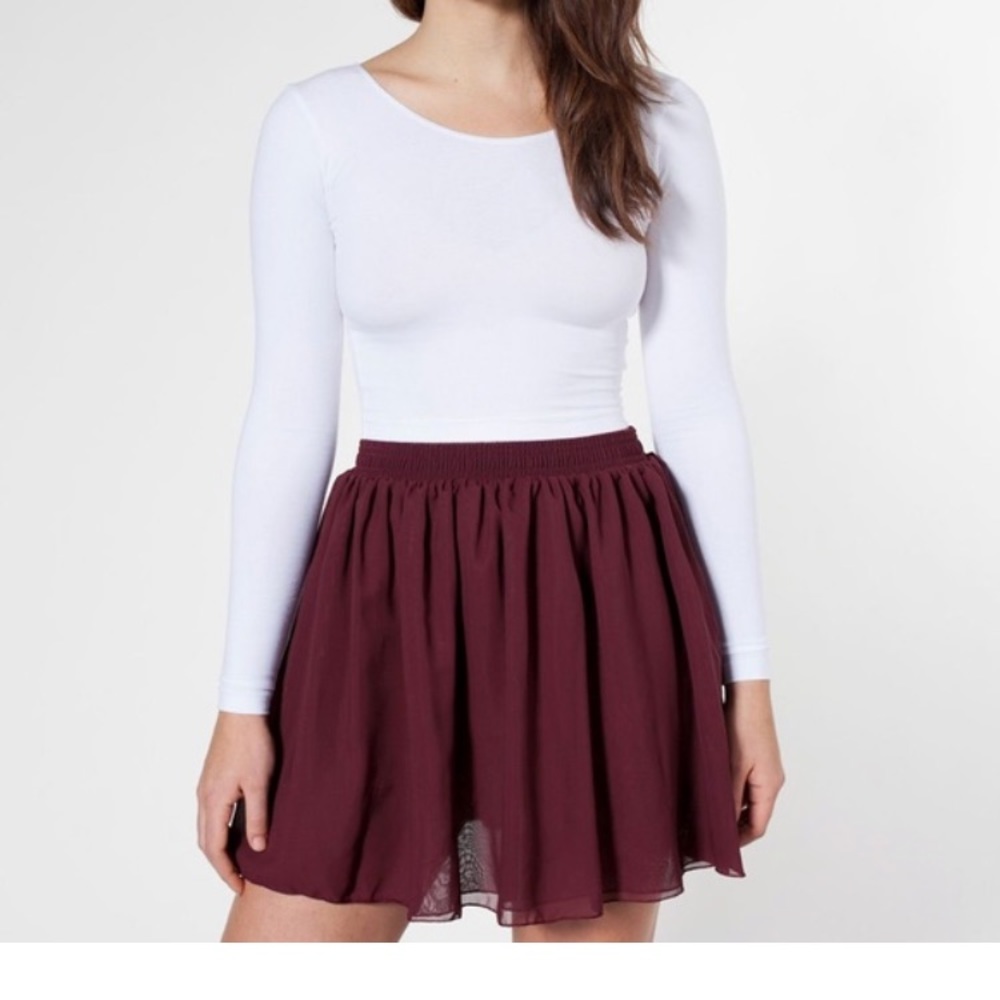 American apparel chiffon skirt in burgundy